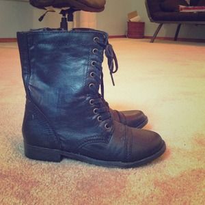 Black combat boots
