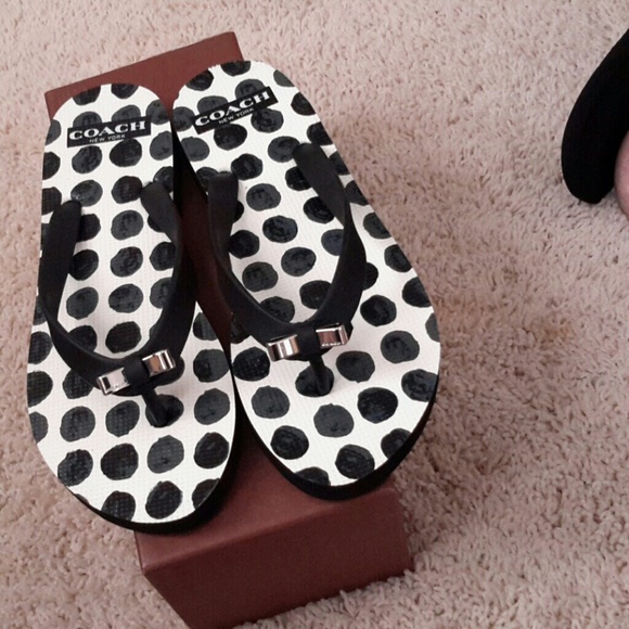 Coach Shoes - NIB A MEK RUBBER DOT PRINT COACH FLIP FLOPS