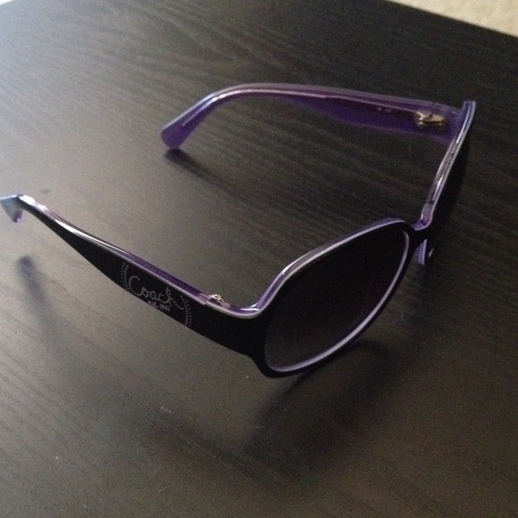 Coach black and purple sunglasses worn 1x