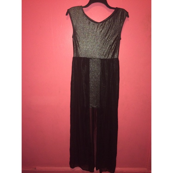 Silver maxi dress.