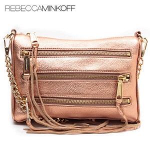 Rebecca Minkoff Mini 5 zip clutch in Rose Gold