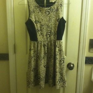 Small black and cream pattern dress