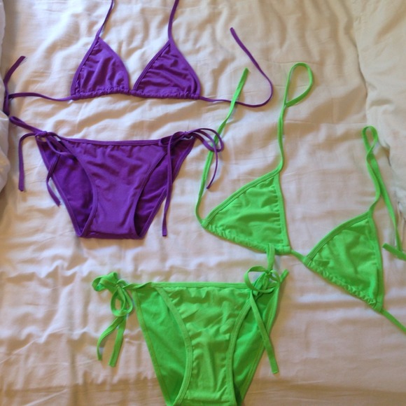 🚫🚫🚫SOLD🚫🚫🚫 Neon triangle top bikinis