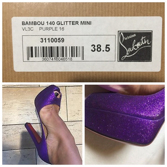 Christian Louboutin Shoes - Bamboo Christian Louboutins purple sparkle