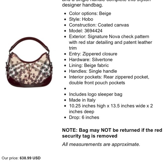 100%AUTH BURBERRY stars supernova purse bag check - Picture 3 of 4