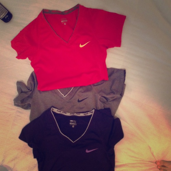 3 nike dri-fit fitted tees.