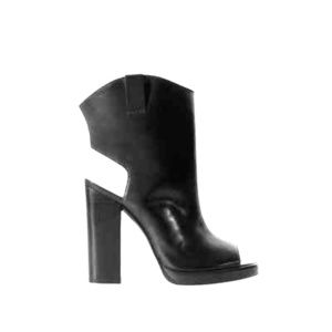 ZARA high heel leather peep toe ankle bootie