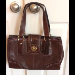 Coach all leather handbag