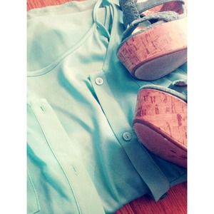 Summery Teal Buttoned Cami Maxi Dress