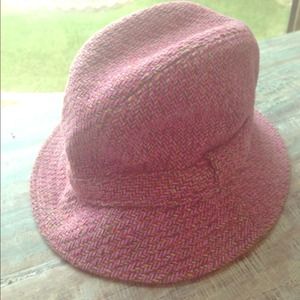 Pink tweed fedora