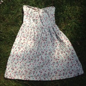 Strapless floral dress