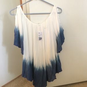Blue & white forever 21 tye die top