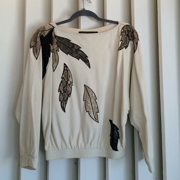 Vintage 80s Penny Howson suede leather sweatshirt - Picture 1 of 7