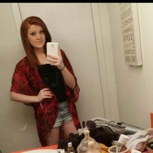 Red cardigan cover over