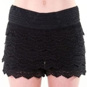 Black Crochet Shorts