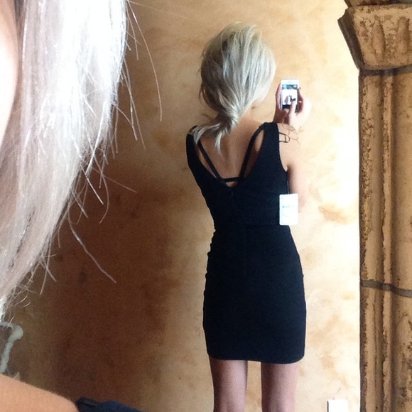 Zara LBD Little Black Dress with Mesh Panels - Picture 4 of 4