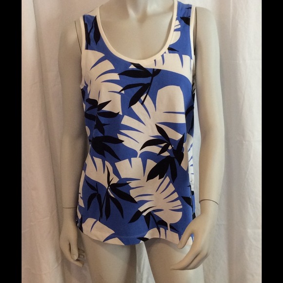 TOMMY BAHAMA TANK TOP "SANDY PALM" SIZE M NWT BLUE