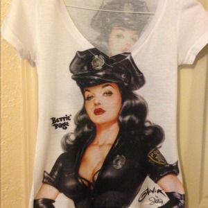 Bettie Page Olivia De Berardinis V-neck Tee