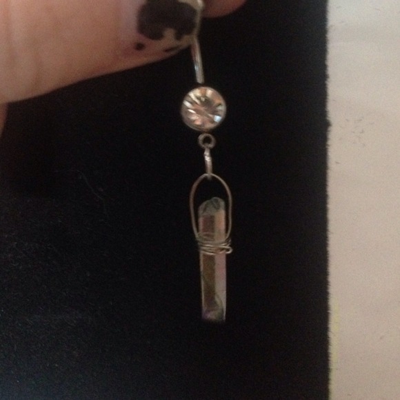 White Quartz Belly Ring