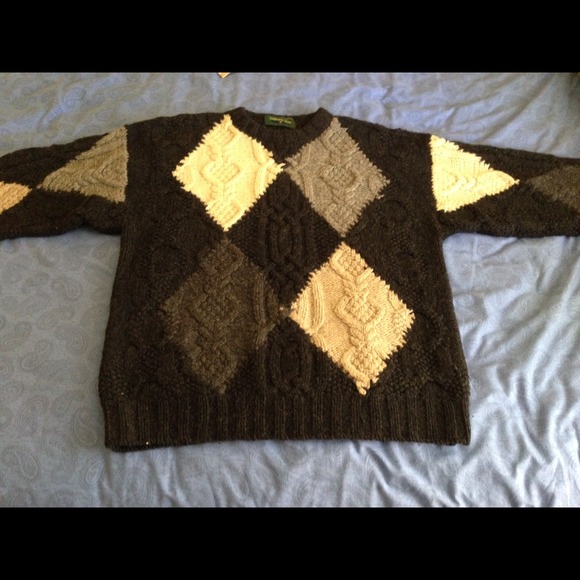 mens checkered print sweater