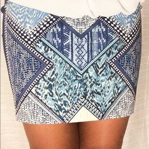 H&M Blue Aztec skirt