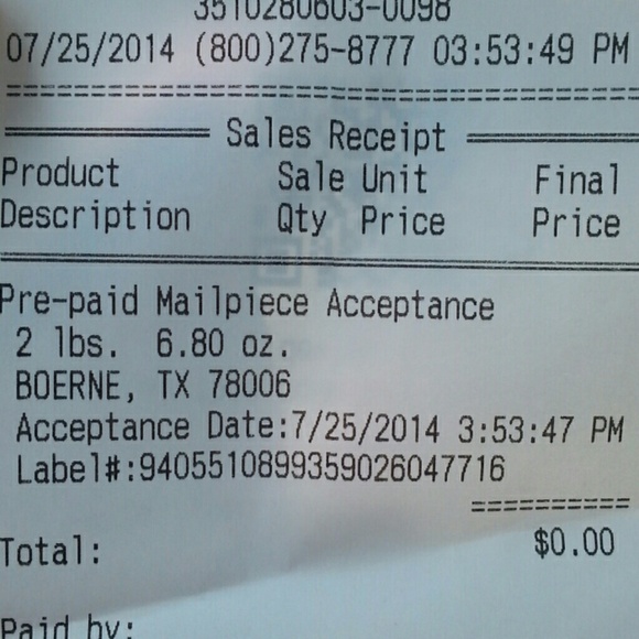 P.o. reciept for @nancyrobles97 trade - Picture 1 of 1