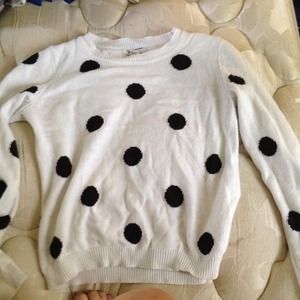 White polka dotted sweater