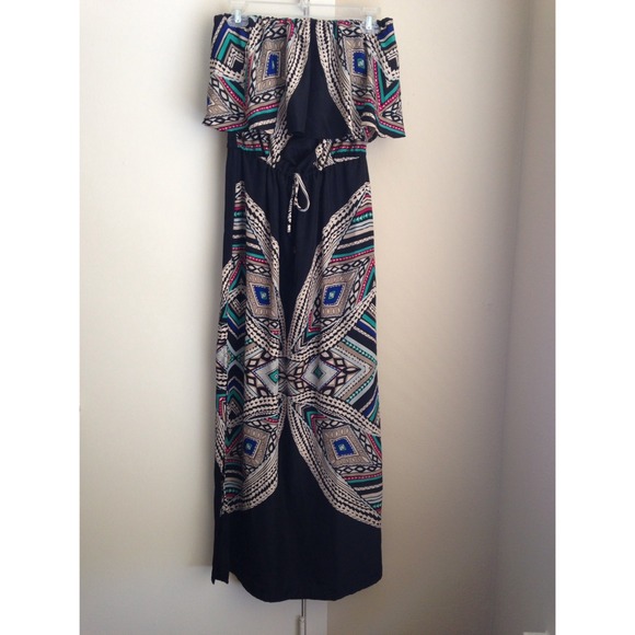 Aztec print maxi dress