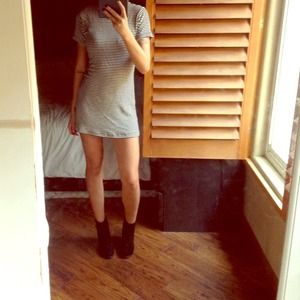 NFS Brandy Melville Black and Cream Dress (hemmed)