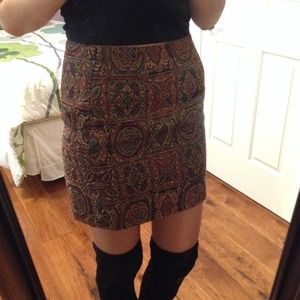 Baroque Print Skirt