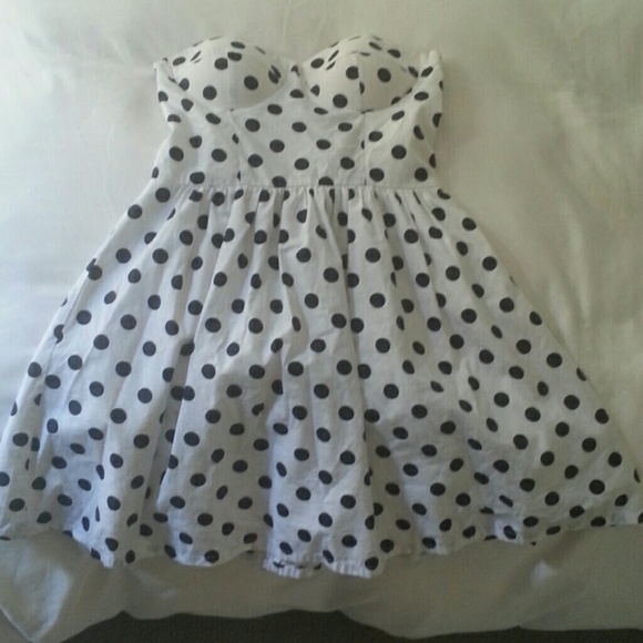polka dot strapless dress
