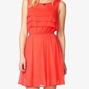 🎉HOST PICK🎉 Orange semi sheer dress with slip.