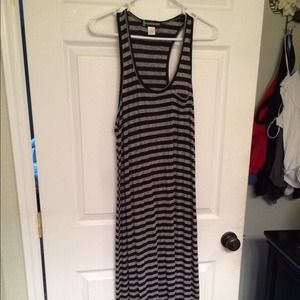 Black and white stripped long dress