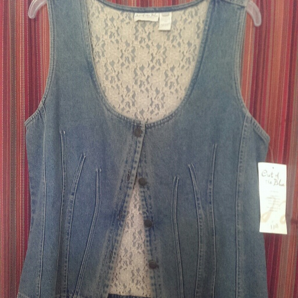 New denim and lace vest