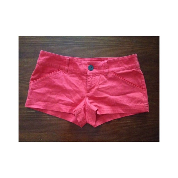 red guess shorts