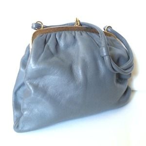Cunning grey leather/vegan leather frame bag