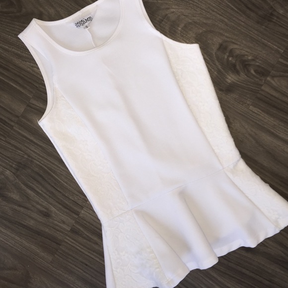 Tops - White lace peplum