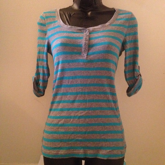 Grey and blue stripped shirt