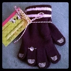 Girls purple stretch gloves