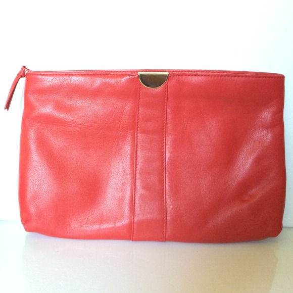 Punchy red soft #vintage #nordstrom #clutch bag - Picture 1 of 4
