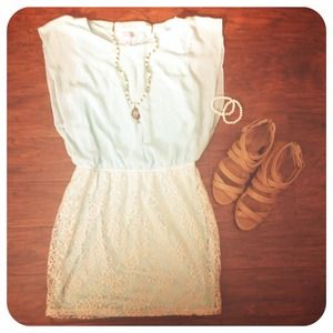 We Be All Night | Mint green lace dress