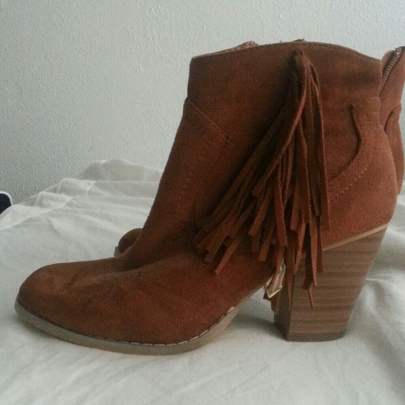 Fringe ankle boots