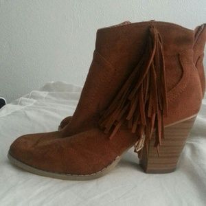 Fringe ankle boots