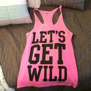 Pink "Let's get wild" tank from Victoria's Secret