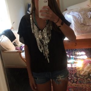Black silk top