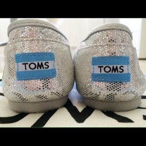 Silver Glitter Toms