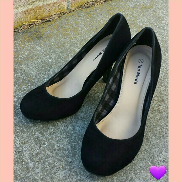 Faux Suede Black Heels @ Silver Elle Purse Bundle