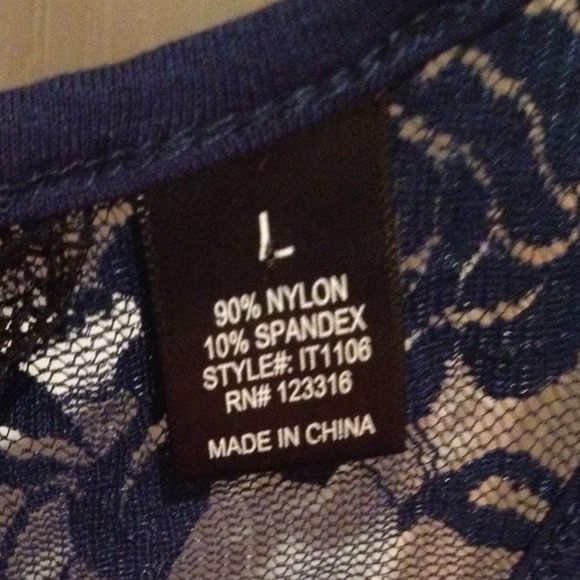 Dark Blue Lace Shirt - Picture 2 of 4