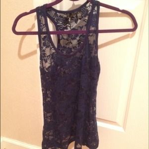 Dark Blue Lace Shirt