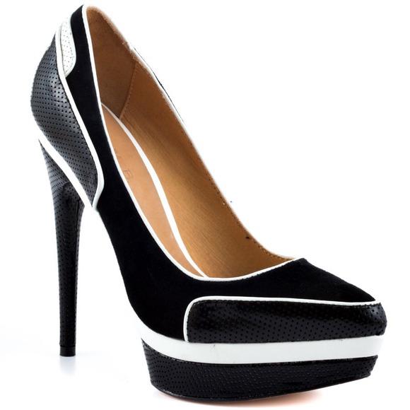 L.A.M.B. Black and White Pumps Worn Once!